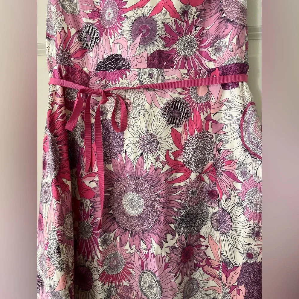 Vintage J.Crew strapless floral cotton party cocktail spring summer dress size 4